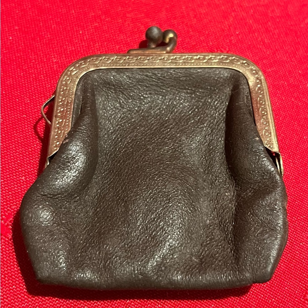 Vintage Brown Leather Coin Purse